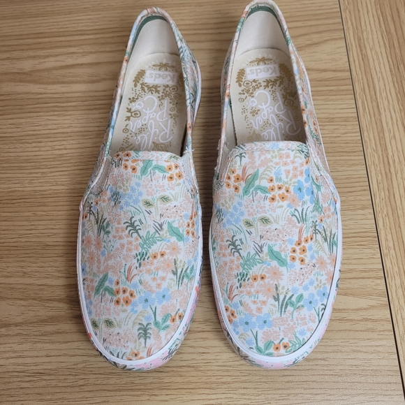 Keds Women's Rifle Paper Co. Double Decker Meadow Cream Sneakers, Pink Multi 8 - Picture 3 of 11